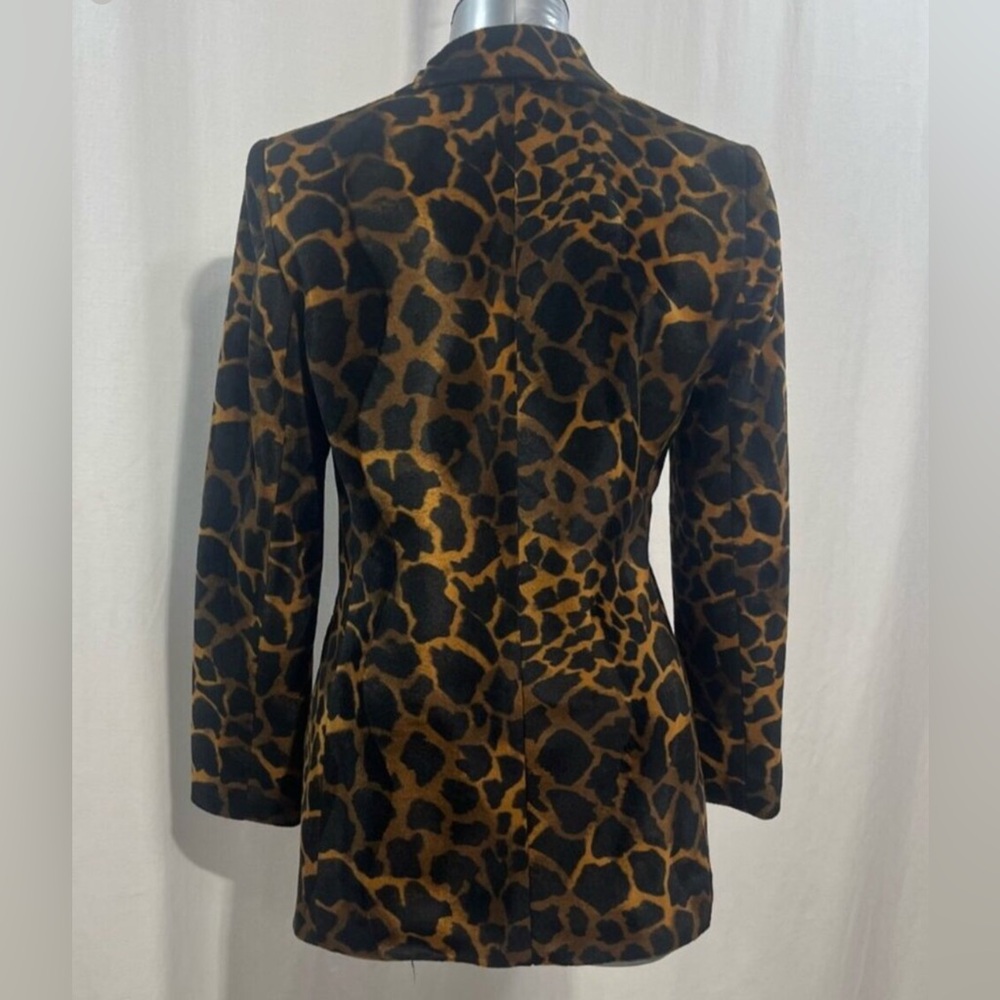 Vintage Harve Benard Leopard Print Faux Fur Blazer Jacket Coat Size 8 animal - Picture 3 of 5